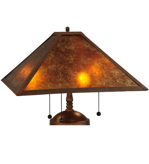 Meyda Lighting Mission 23" Antique Rust Prime With Amber Mica Shade Glass