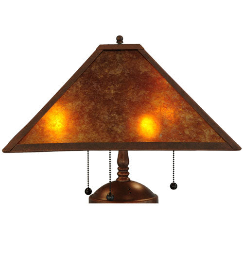 Meyda Lighting Mission 23" Antique Rust Prime With Amber Mica Shade Glass