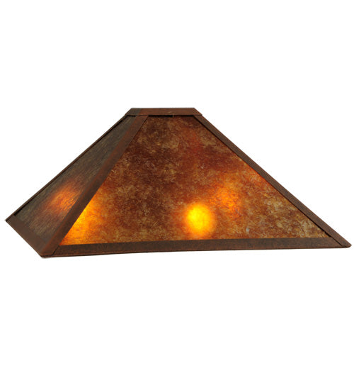 Meyda Lighting Mission 23" Antique Rust Prime With Amber Mica Shade Glass