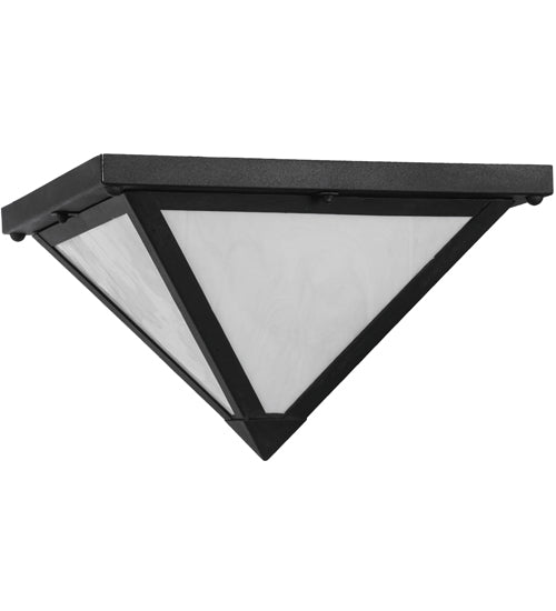 Meyda Lighting Mission 23" Costello Black Point Flush Mount Light With White Art Shade Glass