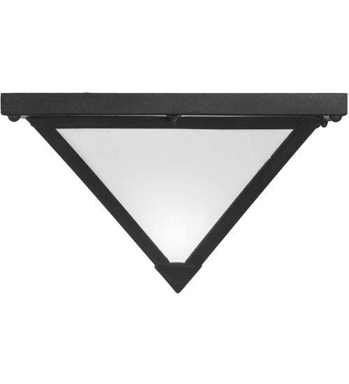 Meyda Lighting Mission 23" Costello Black Point Flush Mount Light With White Art Shade Glass