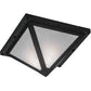 Meyda Lighting Mission 23" Costello Black Point Flush Mount Light With White Art Shade Glass