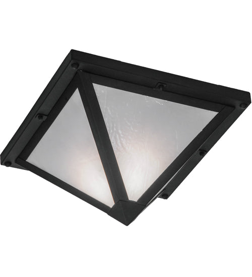 Meyda Lighting Mission 23" Costello Black Point Flush Mount Light With White Art Shade Glass