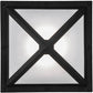 Meyda Lighting Mission 23" Costello Black Point Flush Mount Light With White Art Shade Glass