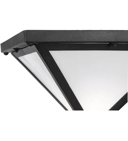 Meyda Lighting Mission 23" Costello Black Point Flush Mount Light With White Art Shade Glass