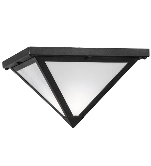Meyda Lighting Mission 23" Costello Black Point Flush Mount Light With White Art Shade Glass