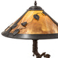 Meyda Lighting Mission 23" Craftsman Brown Vine Leaf Apple Tree Table Lamp With Yellow Shade Glass