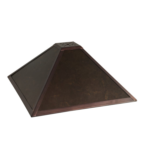 Meyda Lighting Mission 23" Prime Mahogany Bronze Frame With Amber Mica Shade Glass