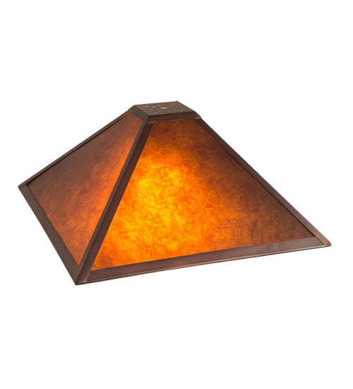 Meyda Lighting Mission 23" Prime Mahogany Bronze Frame With Amber Mica Shade Glass