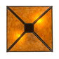 Meyda Lighting Mission 24" 2-Light Bronze Flush Mount Light With Amber Mica Shade Glass