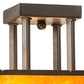 Meyda Lighting Mission 24" 2-Light Bronze Flush Mount Light With Amber Mica Shade Glass