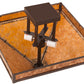 Meyda Lighting Mission 24" 2-Light Mahogany Bronze Prime Flush Mount Light With Amber Mica Shade Glass