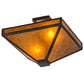 Meyda Lighting Mission 24" 2-Light Mahogany Bronze Prime Flush Mount Light With Amber Mica Shade Glass