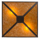 Meyda Lighting Mission 24" 2-Light Mahogany Bronze Prime Flush Mount Light With Amber Mica Shade Glass