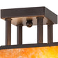 Meyda Lighting Mission 24" 2-Light Mahogany Bronze Prime Flush Mount Light With Amber Mica Shade Glass