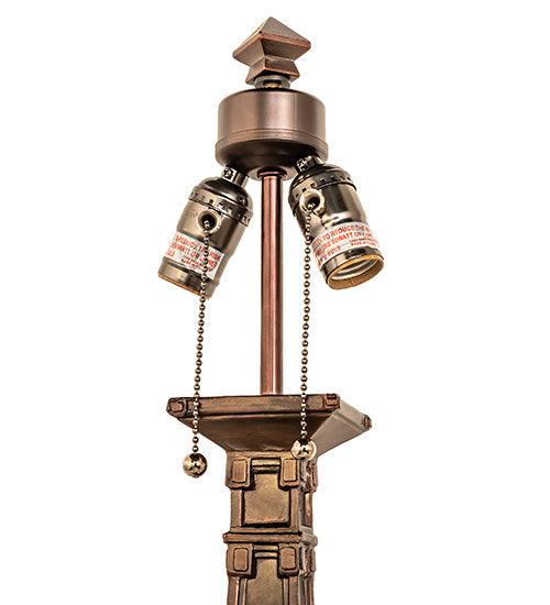 Meyda Lighting Mission 24" 2-Light Mahogany Bronze Table Lamp Base