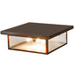 Meyda Lighting Mission 24" 3-Light Old Copper Pot Prime Flush Mount Light With Clear Seeded Shade Glass