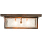 Meyda Lighting Mission 24" 3-Light Old Copper Pot Prime Flush Mount Light With Clear Seeded Shade Glass