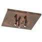 Meyda Lighting Mission 24" 3-Light Old Copper Pot Prime Flush Mount Light With Clear Seeded Shade Glass