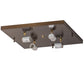 Meyda Lighting Mission 24" 4-Light Antique Copper Flush Mount Light With Beige Art Shade Glass
