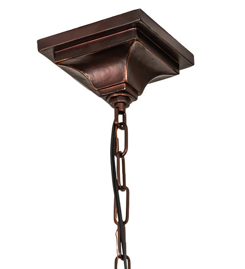 Meyda Lighting Mission 24" 4-Light Mahogany Bronze Inverted Pendant Light Hardware