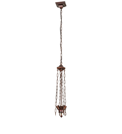 Meyda Lighting Mission 24" 4-Light Mahogany Bronze Inverted Pendant Light Hardware