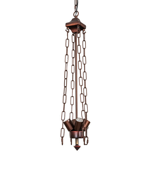 Meyda Lighting Mission 24" 4-Light Mahogany Bronze Inverted Pendant Light Hardware
