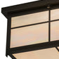 Meyda Lighting Mission 24" 4-Light Timeless Bronze Flush Mount Light With White Iridescent Art Shade Glass