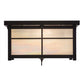 Meyda Lighting Mission 24" 4-Light Timeless Bronze Flush Mount Light With White Iridescent Art Shade Glass