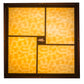 Meyda Lighting Mission 24" 4-Light Transparent Copper Flush Mount Light With Beige Art Shade Glass