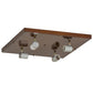 Meyda Lighting Mission 24" 4-Light Transparent Copper Flush Mount Light With Beige Art Shade Glass
