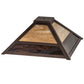 Meyda Lighting Mission 24" Prime Mahogany Bronze Frame With Beige & Brown Art Shade Glass