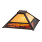 Meyda Lighting Mission 24" Prime Mahogany Bronze Frame With Beige & Brown Art Shade Glass