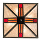 Meyda Lighting Mission 25" 4-Light Timeless Bronze Vein Semi-flush Mount Light With Red & Silver Mica Shade Glass