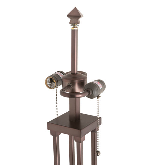Meyda Lighting Mission 28" 2-Light Mahogany Bronze Column Table Lamp Base