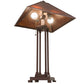 Meyda Lighting Mission 28" 2-Light Mahogany Bronze Prime Table Lamp With Amber Mica Shade Glass