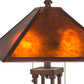 Meyda Lighting Mission 28" 2-Light Mahogany Bronze Prime Table Lamp With Amber Mica Shade Glass