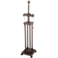 Meyda Lighting Mission 28" 2-Light Mahogany Bronze Prime Table Lamp With Amber Mica Shade Glass