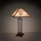 Meyda Lighting Mission 28" 2-Light Mahogany Bronze Prime Table Lamp With Silver Mica Shade Glass