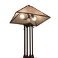 Meyda Lighting Mission 28" 2-Light Mahogany Bronze Prime Table Lamp With Silver Mica Shade Glass