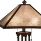 Meyda Lighting Mission 28" 2-Light Mahogany Bronze Prime Table Lamp With Silver Mica Shade Glass