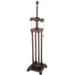 Meyda Lighting Mission 28" 2-Light Mahogany Bronze Prime Table Lamp With Silver Mica Shade Glass