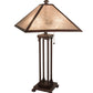 Meyda Lighting Mission 28" 2-Light Mahogany Bronze Prime Table Lamp With Silver Mica Shade Glass