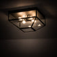 Meyda Lighting Mission 28" 4-Light Wrought Iron Prime Flush Mount Light With Clear Shade Glass