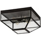 Meyda Lighting Mission 28" 4-Light Wrought Iron Prime Flush Mount Light With Clear Shade Glass