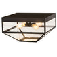 Meyda Lighting Mission 28" 4-Light Wrought Iron Prime Flush Mount Light With Clear Shade Glass