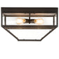 Meyda Lighting Mission 28" 4-Light Wrought Iron Prime Flush Mount Light With Clear Shade Glass