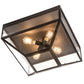Meyda Lighting Mission 28" 4-Light Wrought Iron Prime Flush Mount Light With Clear Shade Glass