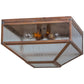 Meyda Lighting Mission 29" 4-Light Raw Copper Prime Flush Mount Light With Clear Seeded Shade Glass