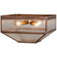 Meyda Lighting Mission 29" 4-Light Raw Copper Prime Flush Mount Light With Clear Seeded Shade Glass